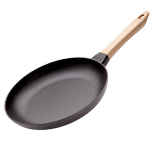 Poêle En Fonte Naturelle 27cm - Sans Revêtement Chimique, Compatible Induction Et Gaz, Cuisson Saine - 10